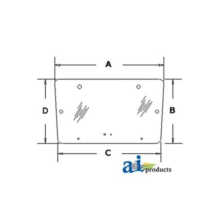 A & I Products Glass, Rear, Upper 55" x37" x2" A-3477716M1